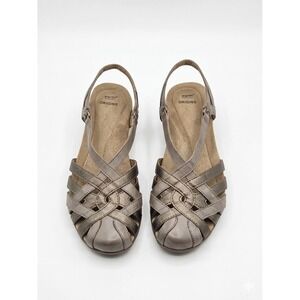 Earth Origins Belle Brielle Sandals Womens 9.5N Taupe Excellent Strappy Comfort